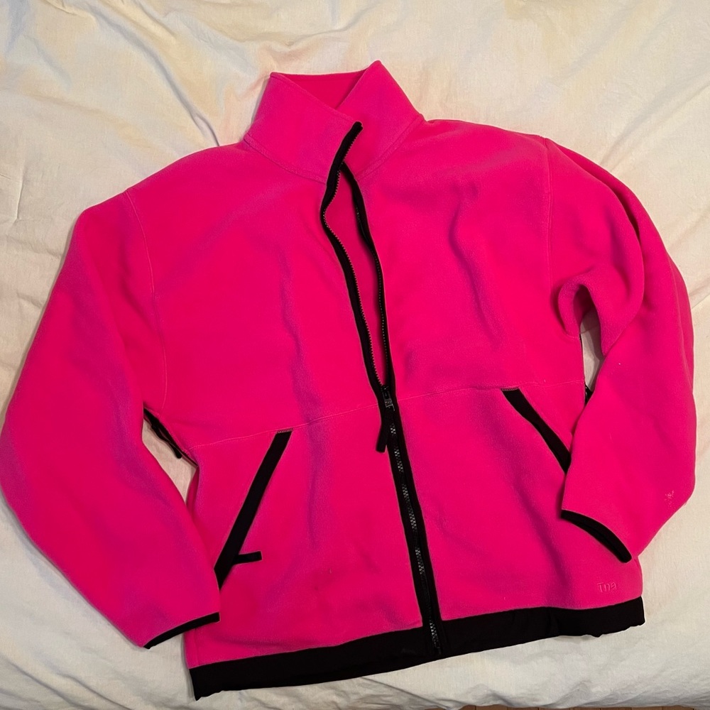 Aritzia Neon Pink Fleece Zip Up